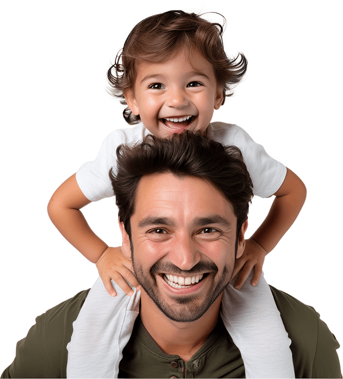 man with kid on his shoulders